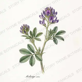 Alfalfa — vintage botanical The Plant Library print on a white background
