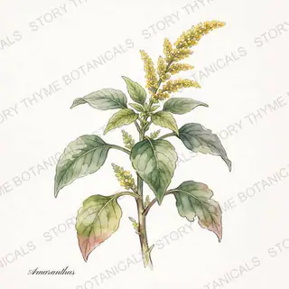 Amaranth — vintage botanical The Plant Library print on a white background