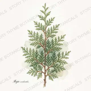 Arborvitae — vintage botanical The Plant Library print on a white background