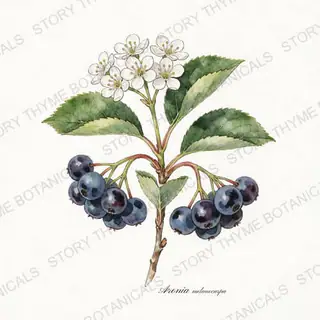 Aronia (Chokeberry) — Improved — vintage botanical The Plant Library print on a white background