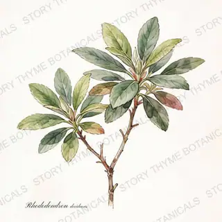 Azalea — vintage botanical The Plant Library print on a white background