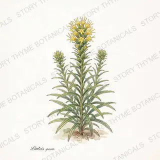Blazing Star (Liatris) — vintage botanical The Plant Library print on a white background