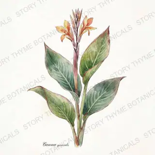 Canna Lily — vintage botanical The Plant Library print on a white background