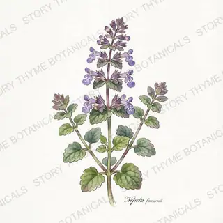 Catmint — vintage botanical The Plant Library print on a white background