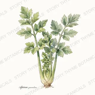 Celeriac (Celery Root) — vintage botanical The Plant Library print on a white background