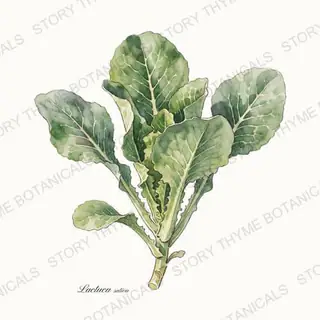 Celtuce (Stem Lettuce) — vintage botanical The Plant Library print on a white background
