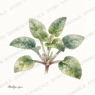 Chinese Artichoke (Crosne) — vintage botanical The Plant Library print on a white background