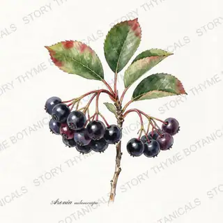 Chokeberry — vintage botanical The Plant Library print on a white background