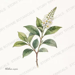Summersweet — vintage botanical The Plant Library print on a white background