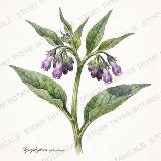 Comfrey — vintage botanical The Plant Library print on a white background