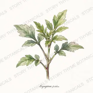 Culantro (Recao) — vintage botanical The Plant Library print on a white background