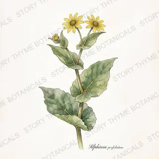 Cup Plant — vintage botanical The Plant Library print on a white background
