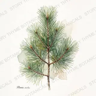 Eastern White Pine — vintage botanical The Plant Library print on a white background