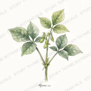 Edamame (Soybean) — vintage botanical The Plant Library print on a white background