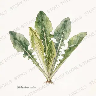 Endive & Escarole — vintage botanical The Plant Library print on a white background