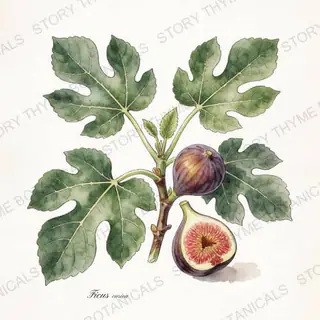 Fig — vintage botanical The Plant Library print on a white background