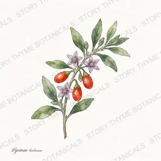 Goji Berry — vintage botanical The Plant Library print on a white background