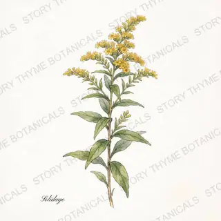 Goldenrod — vintage botanical The Plant Library print on a white background