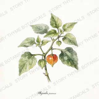 Ground Cherry — vintage botanical The Plant Library print on a white background