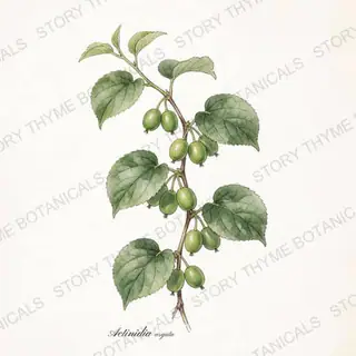 Hardy Kiwi — vintage botanical The Plant Library print on a white background