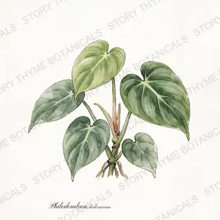 Heartleaf Philodendron — vintage botanical The Plant Library print on a white background