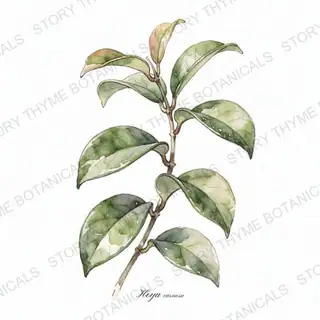 Hoya (Wax Plant) — vintage botanical The Plant Library print on a white background