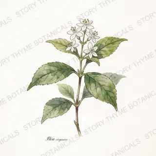 Virginia Sweetspire — vintage botanical The Plant Library print on a white background