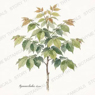 Kentucky Coffeetree — vintage botanical The Plant Library print on a white background