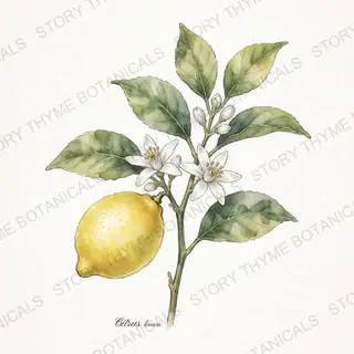 Lemon — vintage botanical The Plant Library print on a white background