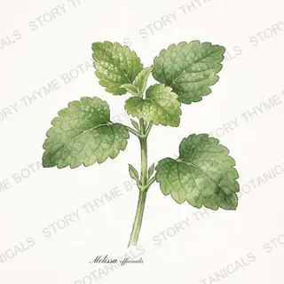 Lemon Balm — vintage botanical The Plant Library print on a white background