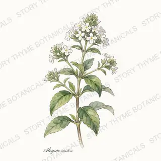 Lemon Verbena — vintage botanical The Plant Library print on a white background
