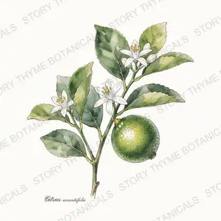 Lime — vintage botanical The Plant Library print on a white background