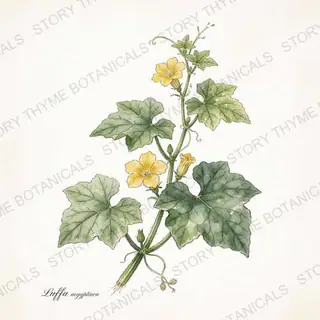 Luffa Gourd — vintage botanical The Plant Library print on a white background