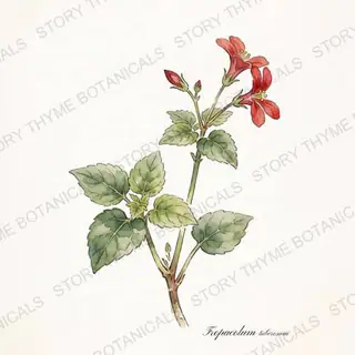 Mashua — vintage botanical The Plant Library print on a white background