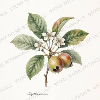 Medlar — vintage botanical The Plant Library print on a white background