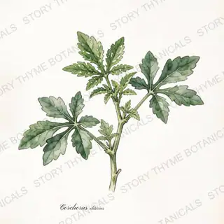 Molokhia (Egyptian Spinach) — vintage botanical The Plant Library print on a white background
