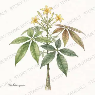 Money Tree — vintage botanical The Plant Library print on a white background