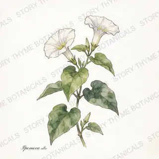 Moonflower — vintage botanical The Plant Library print on a white background
