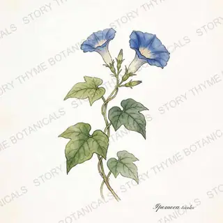 Morning Glory — vintage botanical The Plant Library print on a white background