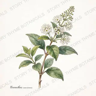 New Jersey Tea — vintage botanical The Plant Library print on a white background