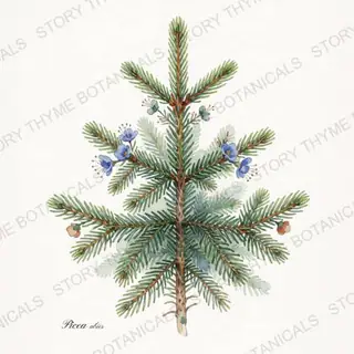 Norway Spruce — vintage botanical The Plant Library print on a white background