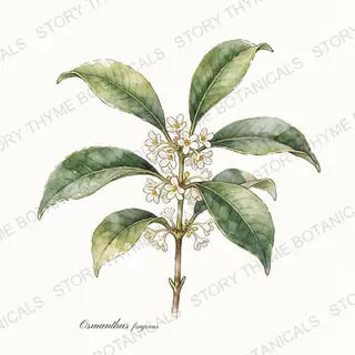 Osmanthus — vintage botanical The Plant Library print on a white background