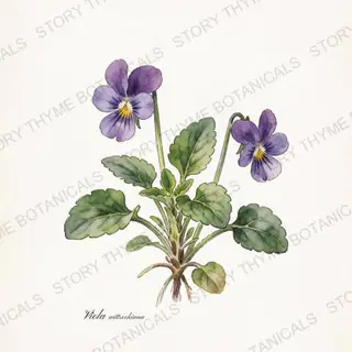 Pansy & Viola — vintage botanical The Plant Library print on a white background