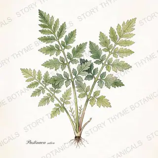 Parsnip — vintage botanical The Plant Library print on a white background