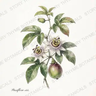 Passionfruit (Tropical) — vintage botanical The Plant Library print on a white background
