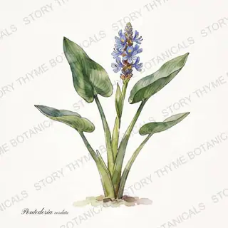 Pickerelweed — vintage botanical The Plant Library print on a white background