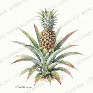 Pineapple — vintage botanical The Plant Library print on a white background