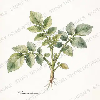 Potato — vintage botanical The Plant Library print on a white background
