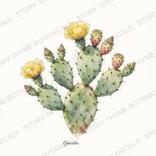 Prickly Pear — vintage botanical The Plant Library print on a white background