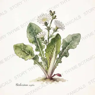 Radicchio — vintage botanical The Plant Library print on a white background